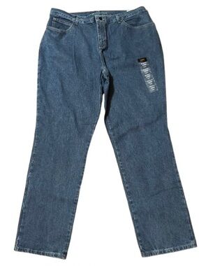 NWT Lee Relaxed Fit Straight Leg Denim Jeans in Blue Size 18W Long